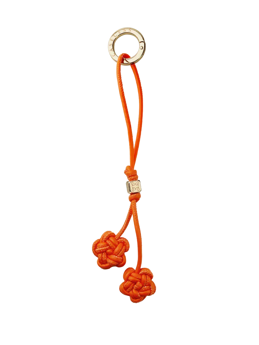 LeatherLoop Bloom Knot Charm– Sunset Orange