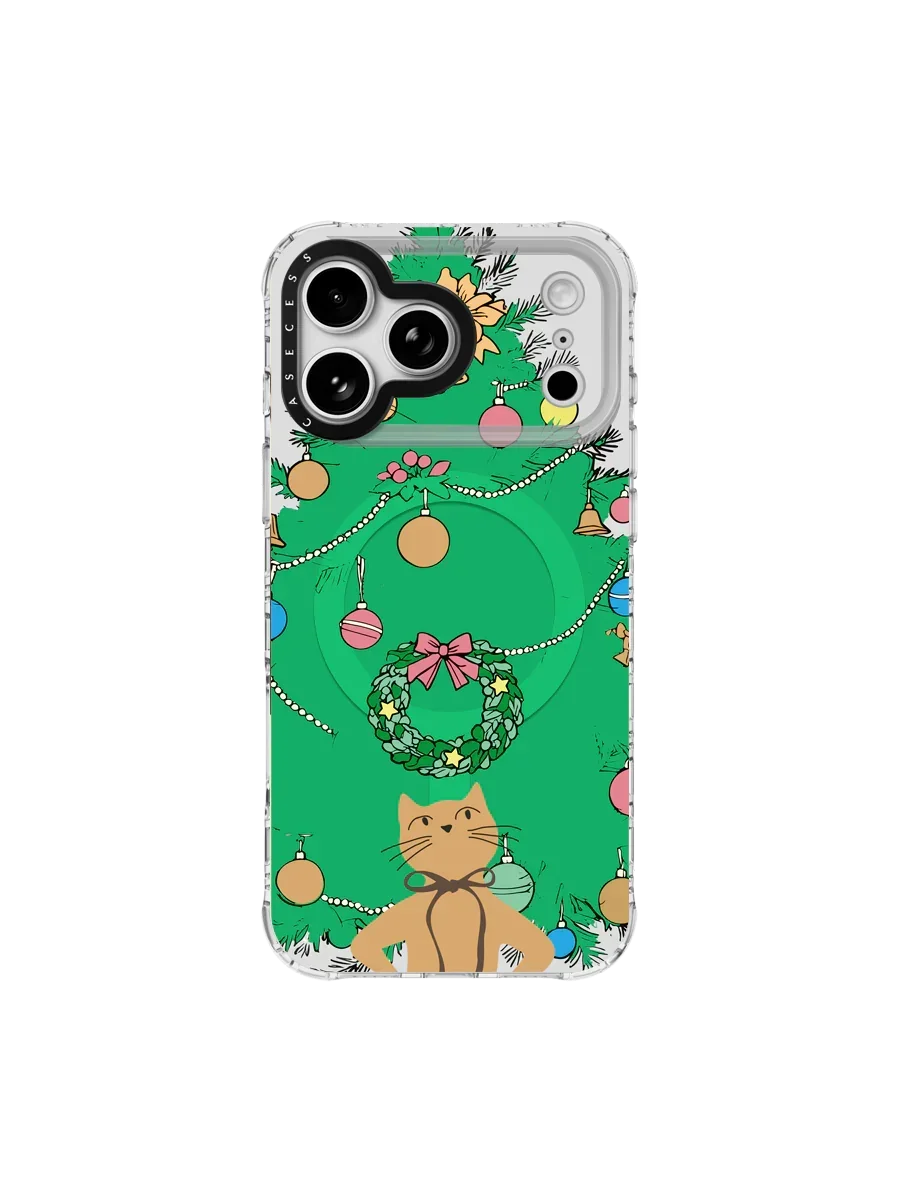 Merry Meowmas iridescent iPhone Case – MagSafe Compatible