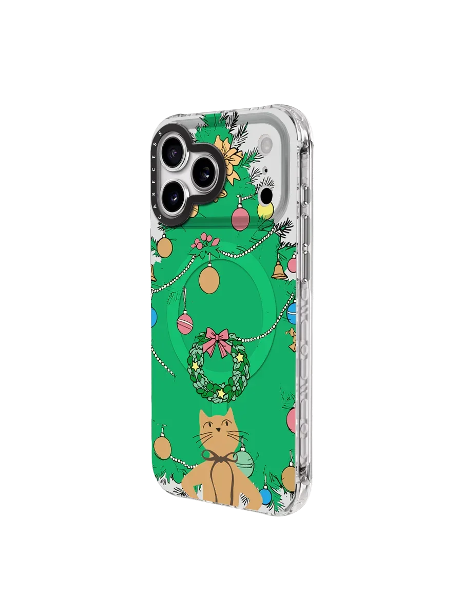 Merry Meowmas iridescent iPhone Case – MagSafe Compatible