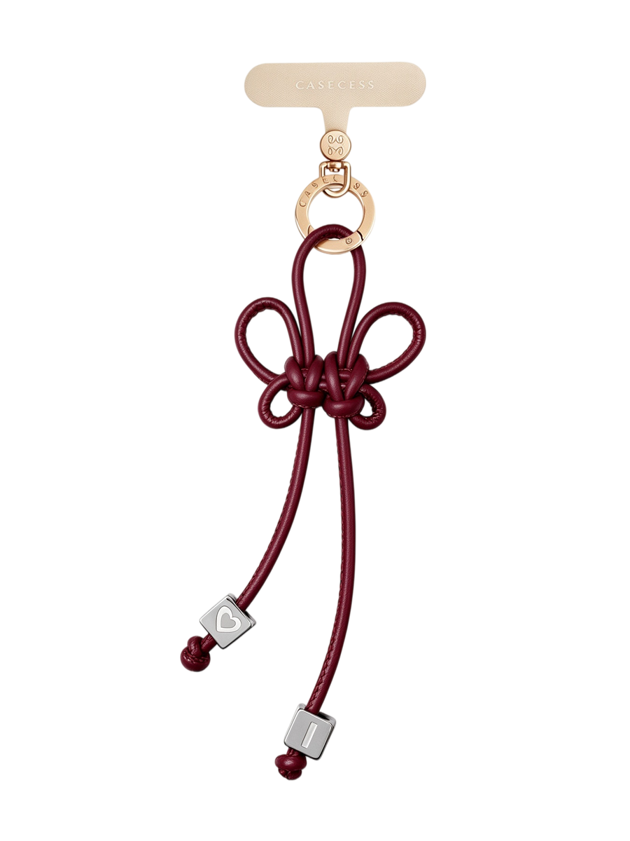 LeatherLoop Butterfly Charm – Burgundy