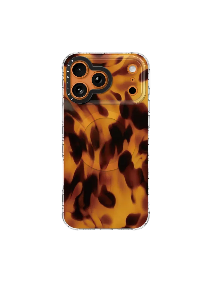 Amber Flux Tortoiseshell iPhone Case – MagSafe Compatible