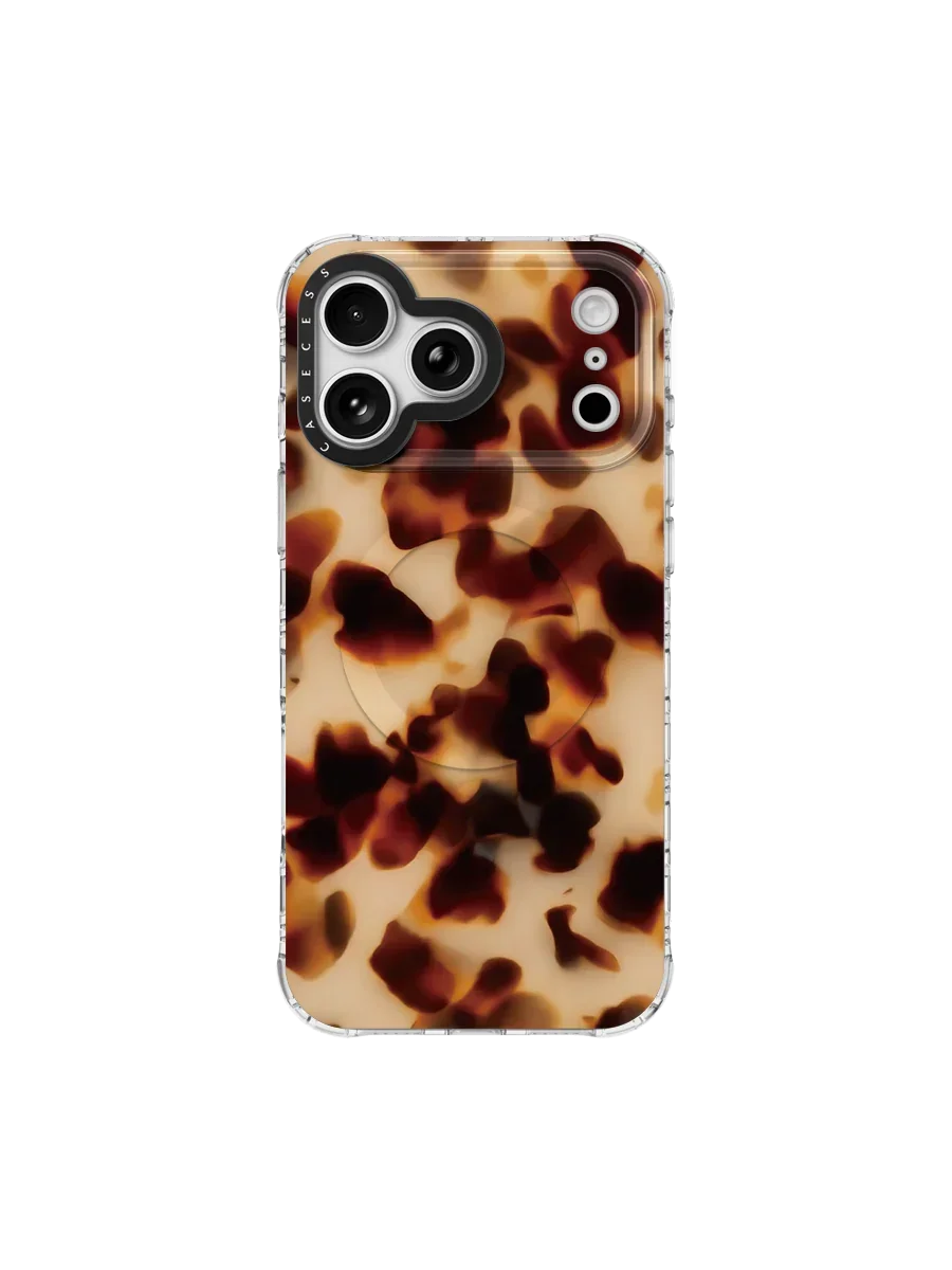Soft Amber Tortoiseshell iPhone Case – MagSafe Compatible