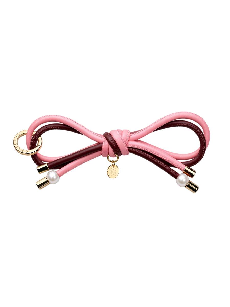 RibbonLoop Bow Charm – Burgundy & Blush