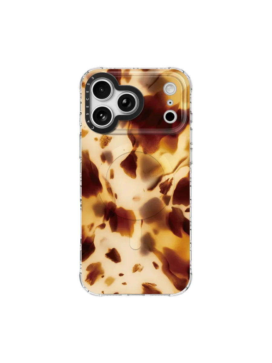 Amber Fragments Tortoiseshell iPhone Case – MagSafe Compatible