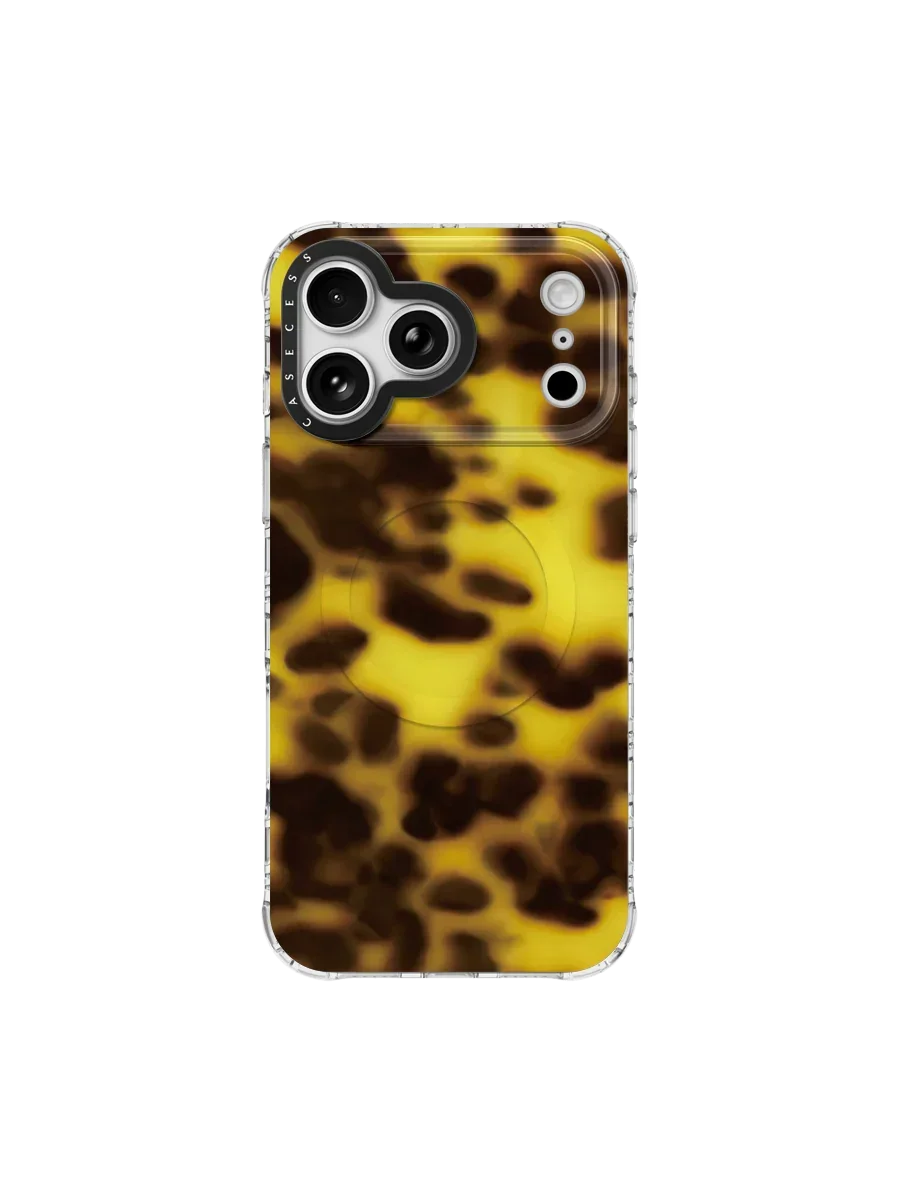 Golden Amber Tortoiseshell iPhone Case – MagSafe Compatible