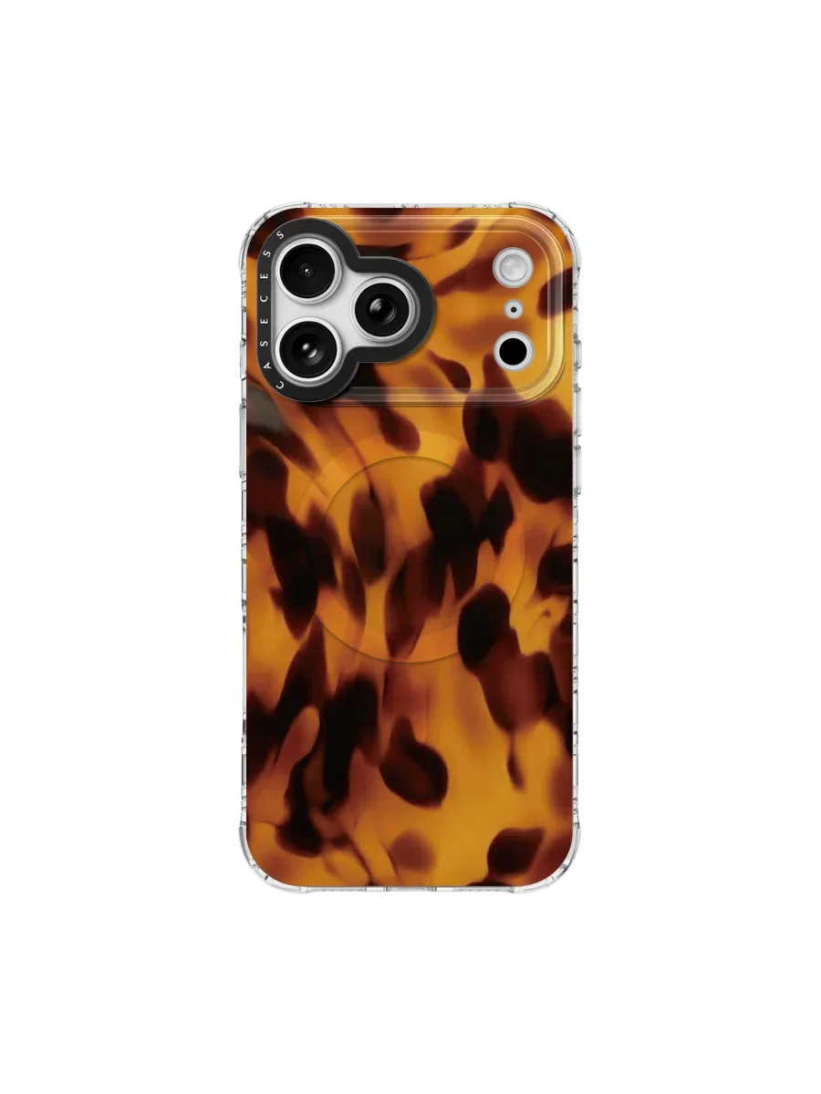 Amber Flux Tortoiseshell iPhone Case – MagSafe Compatible