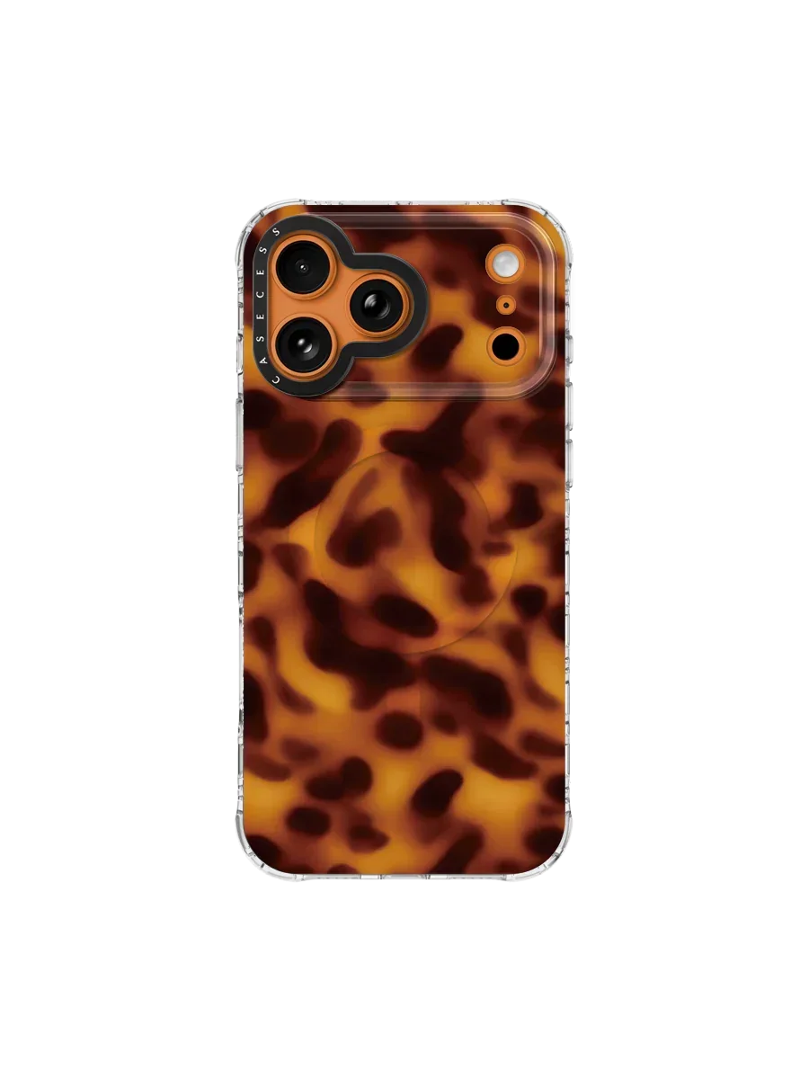 Molten Amber Tortoiseshell iPhone Case – MagSafe Compatible