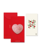 Plush Heart Greeting Envelope Set – Red