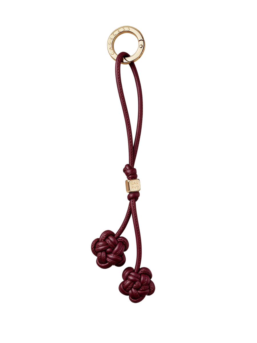 LeatherLoop Bloom Knot Charm – Burgundy