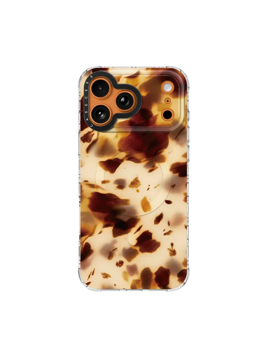 Raw Amber Tortoiseshell iPhone Case – MagSafe Compatible