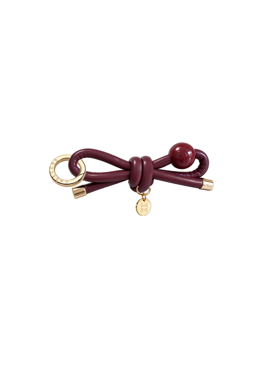 RibbonLoop Bow Charm – Burgundy
