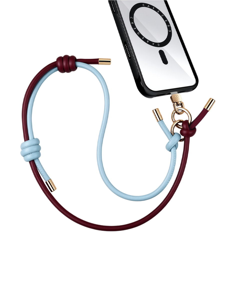 NomadStrap Cross-body Strap – Burgundy & Mist Blue