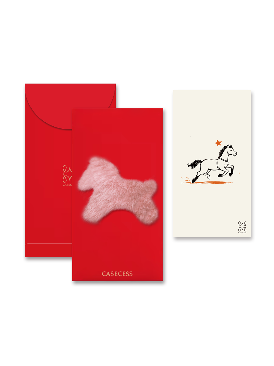 Lucky Pony Plush Envelope Set – Red