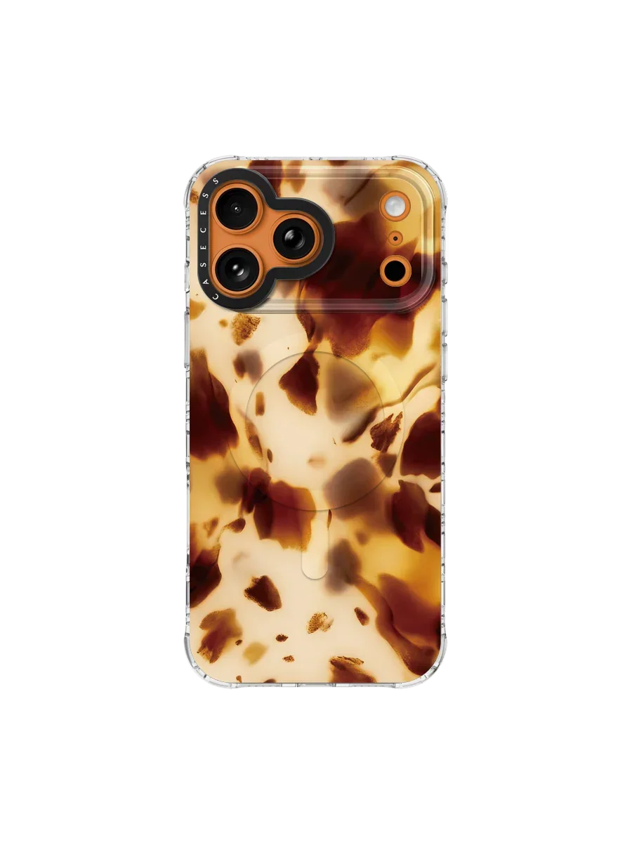 Amber Fragments Tortoiseshell iPhone Case – MagSafe Compatible