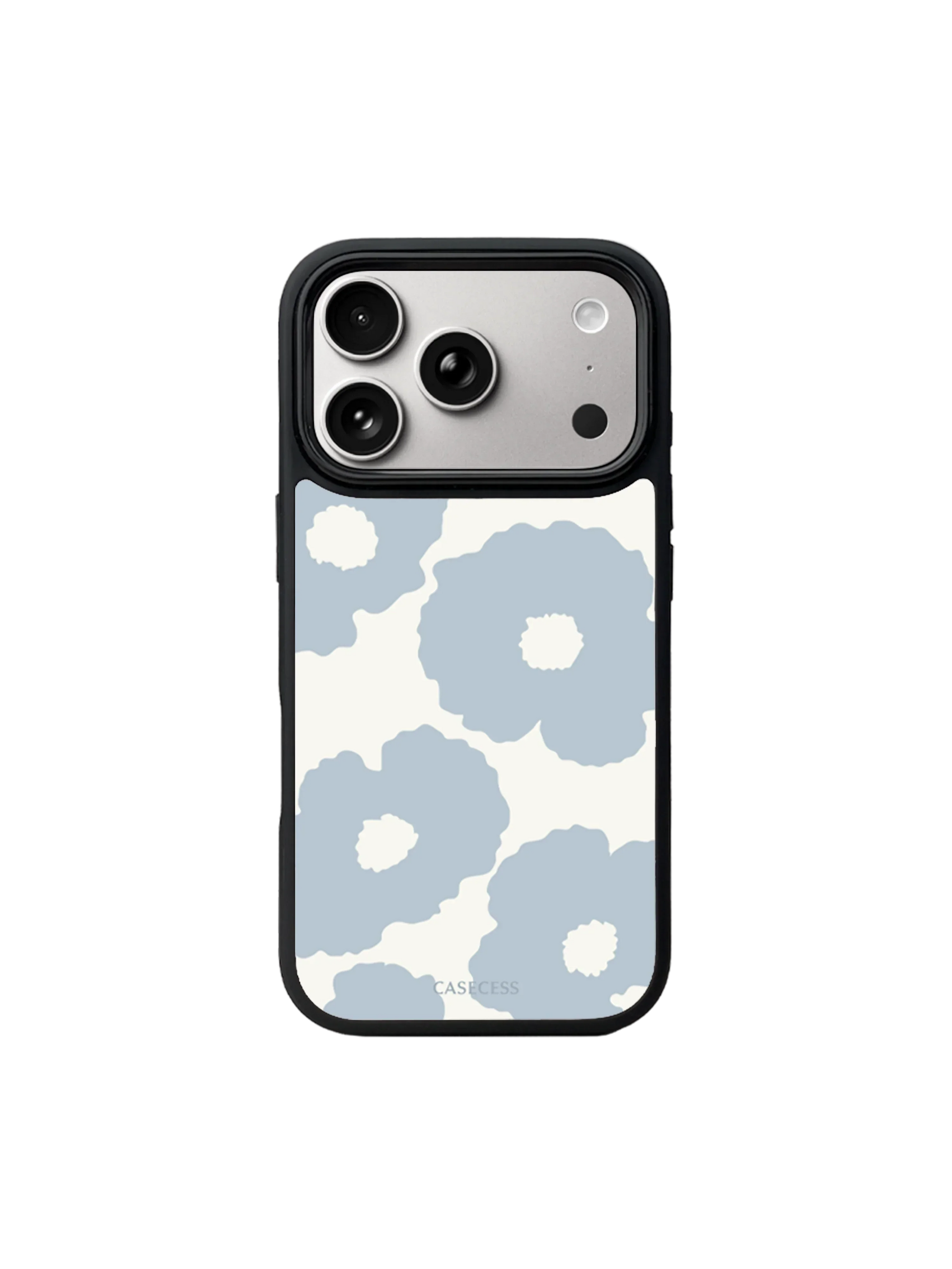 Poppy Reverie –  Soft Blue Print iPhone Case – MagSafe Compatible
