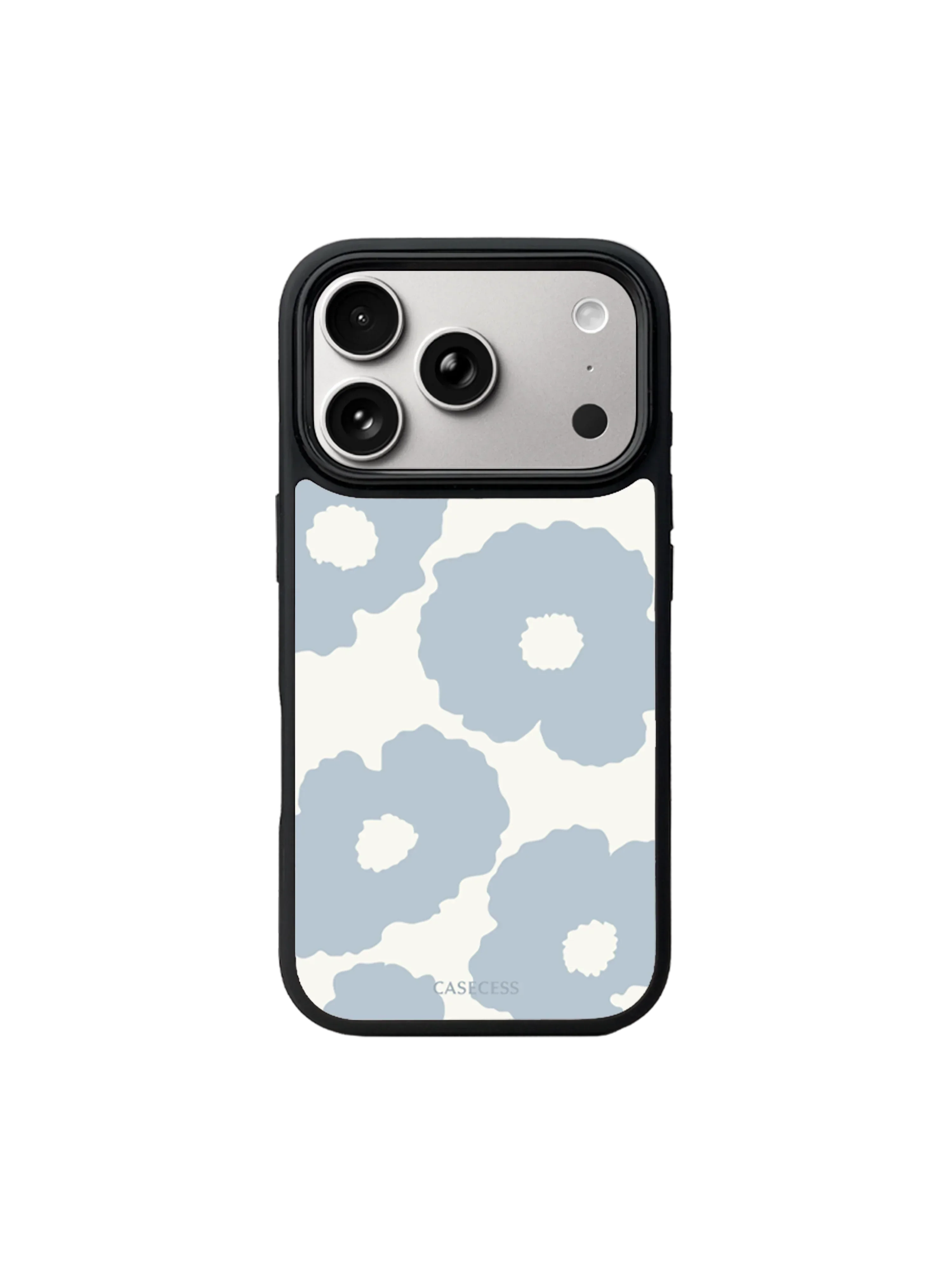 Poppy Reverie –  Soft Blue Print iPhone Case – MagSafe Compatible