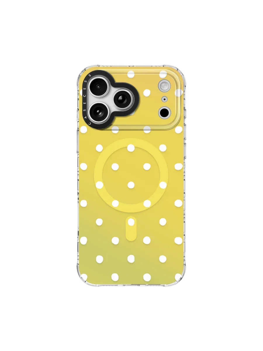 Pebblefield Sprinkle – Butter Yellow Iridescent iPhone Case – MagSafe Compatible