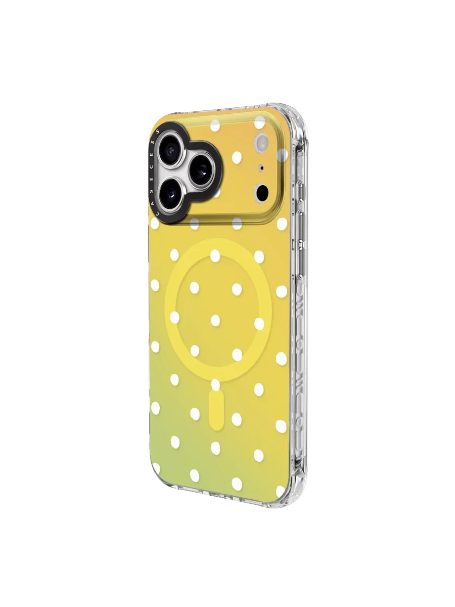 Pebblefield Sprinkle – Butter Yellow Iridescent iPhone Case – MagSafe Compatible