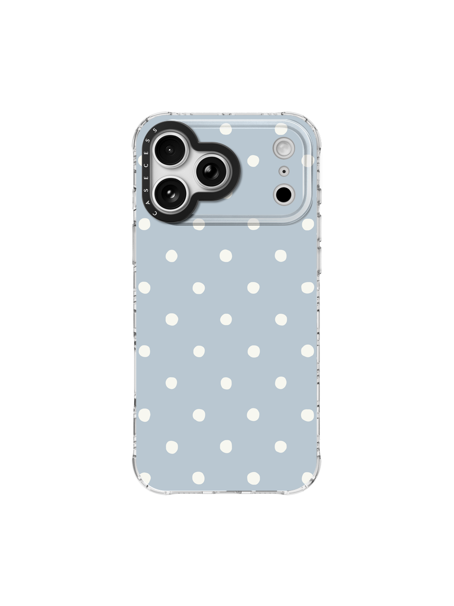 Pebblefield Sprinkle – Mist Blue Print iPhone Case – MagSafe Compatible