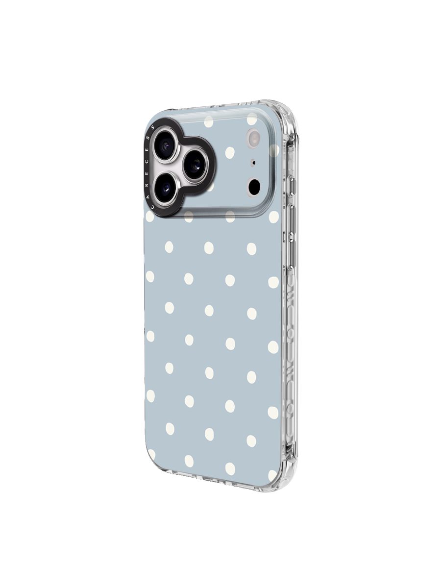 Pebblefield Sprinkle – Mist Blue Print iPhone Case – MagSafe Compatible