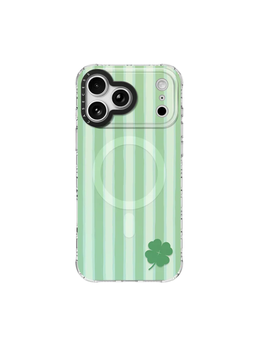 Timberlines Garden – Lucky Clover Iridescent Mirror iPhone Case – MagSafe Compatible