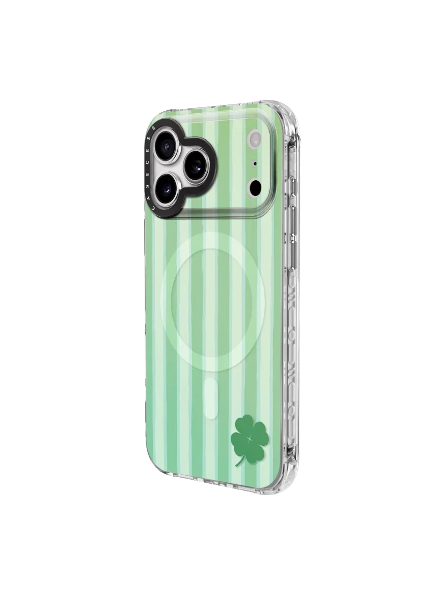 Timberlines Garden – Lucky Clover Iridescent Mirror iPhone Case – MagSafe Compatible
