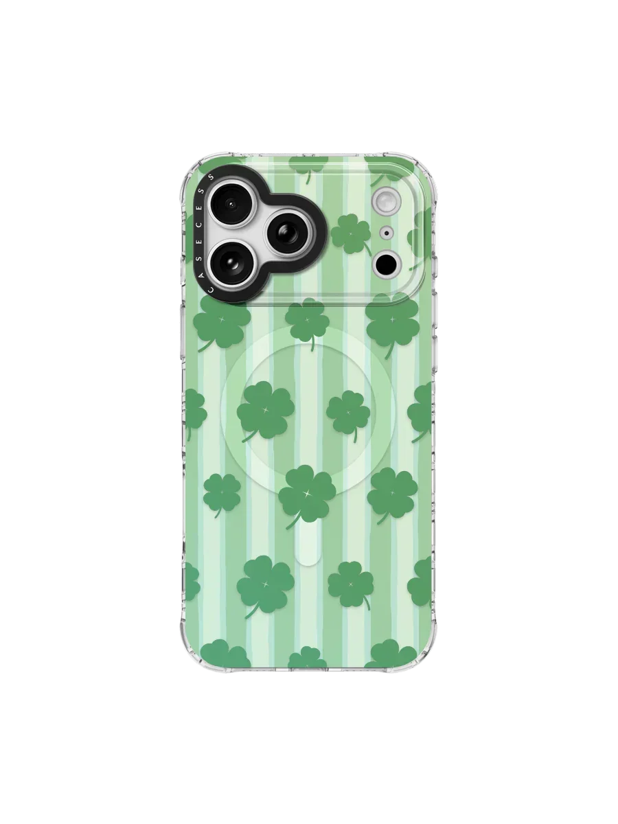 Timberlines Garden – Clover Field Iridescent Mirror iPhone Case – MagSafe Compatible