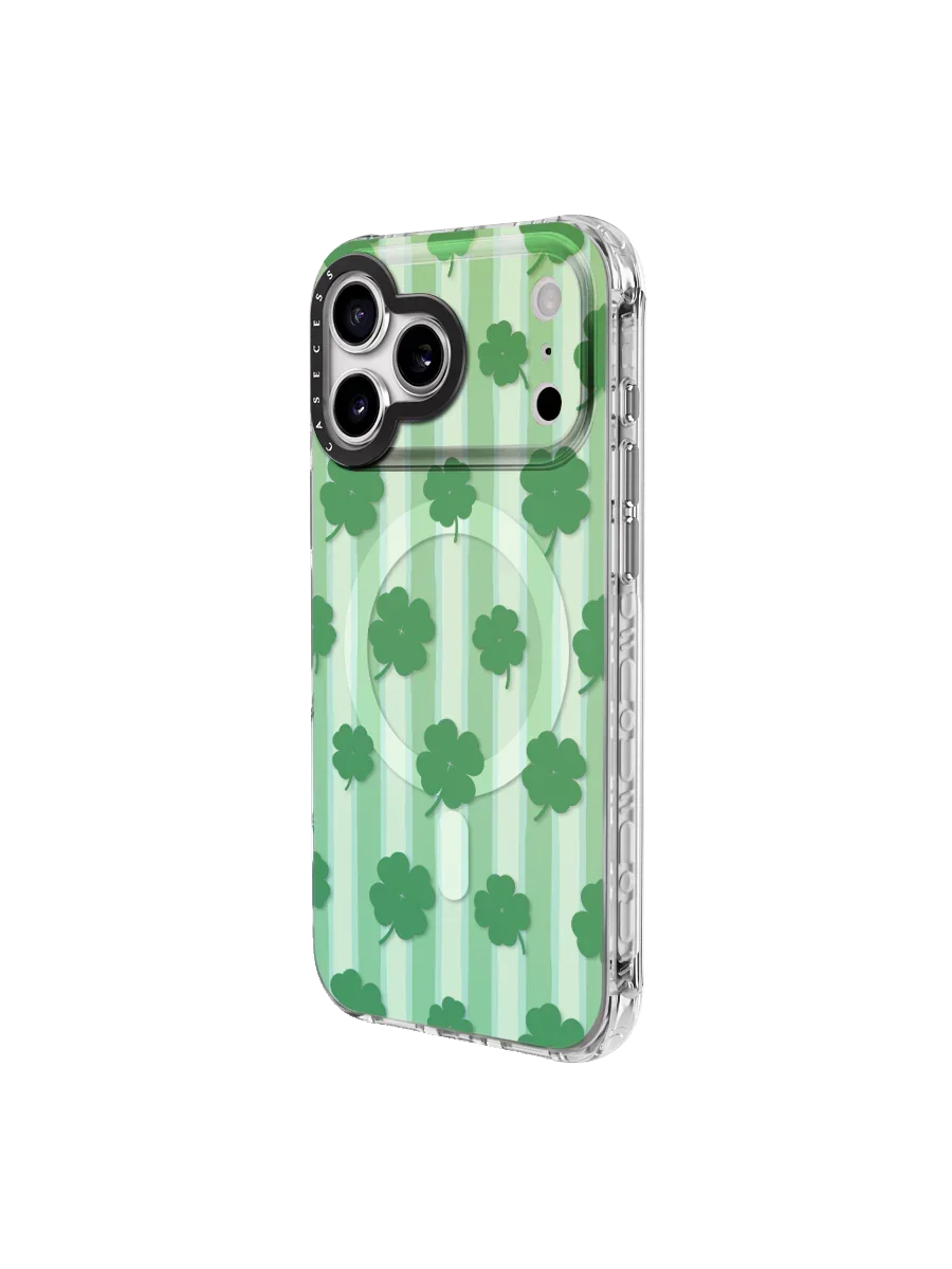 Timberlines Garden – Clover Field Iridescent Mirror iPhone Case – MagSafe Compatible