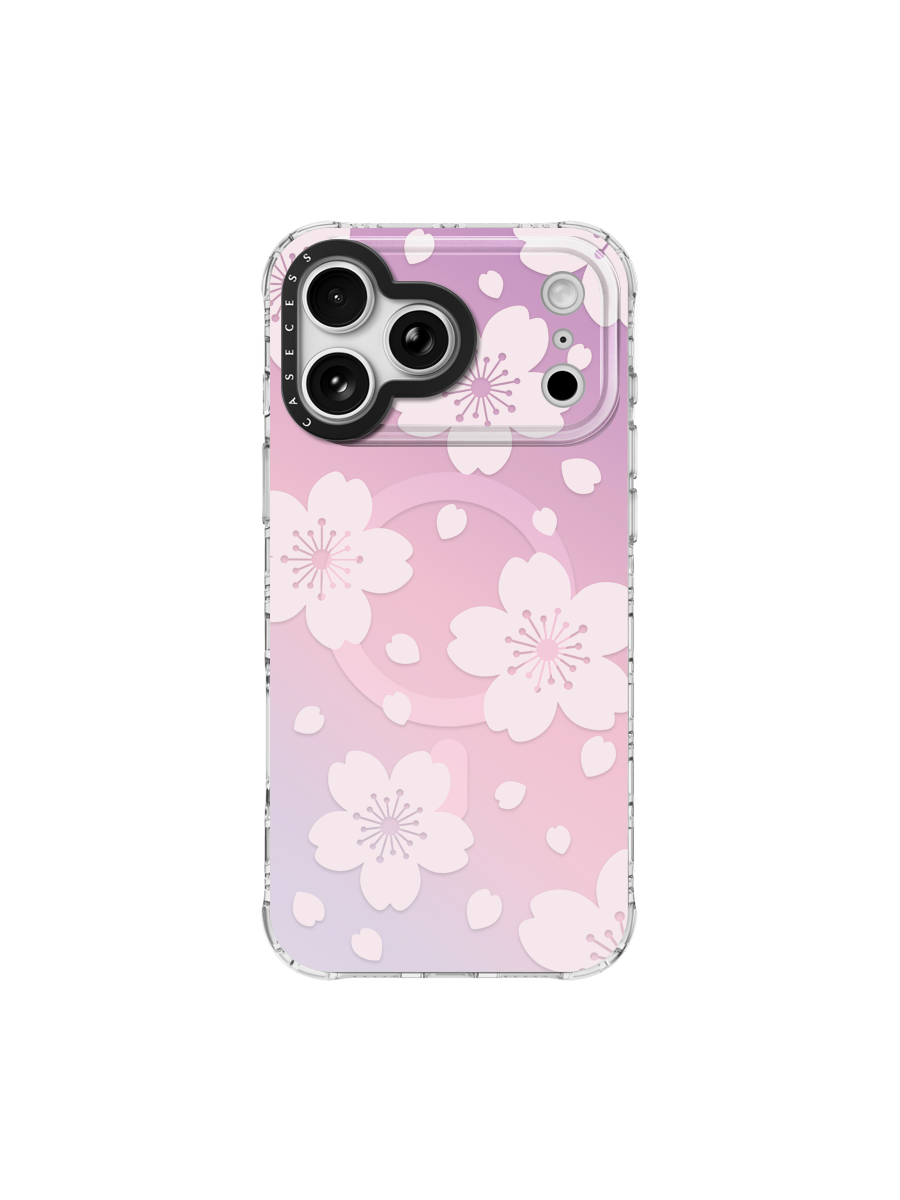 Sakura Drift – Blush Iridescent iPhone Case – MagSafe Compatible