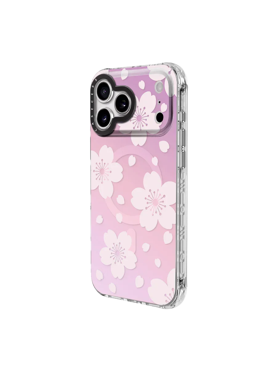 Sakura Drift – Blush Iridescent iPhone Case – MagSafe Compatible
