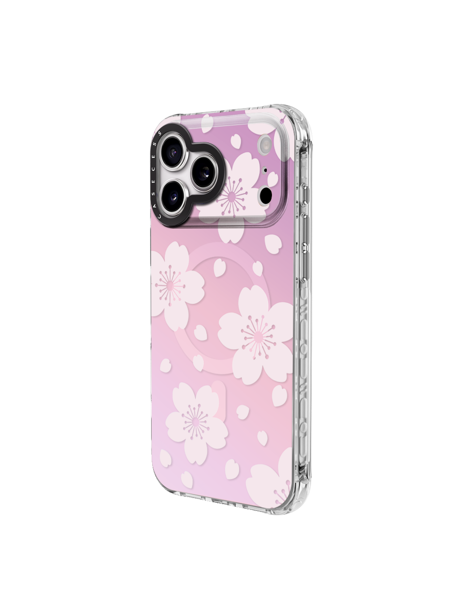 Sakura Drift – Blush Iridescent iPhone Case – MagSafe Compatible