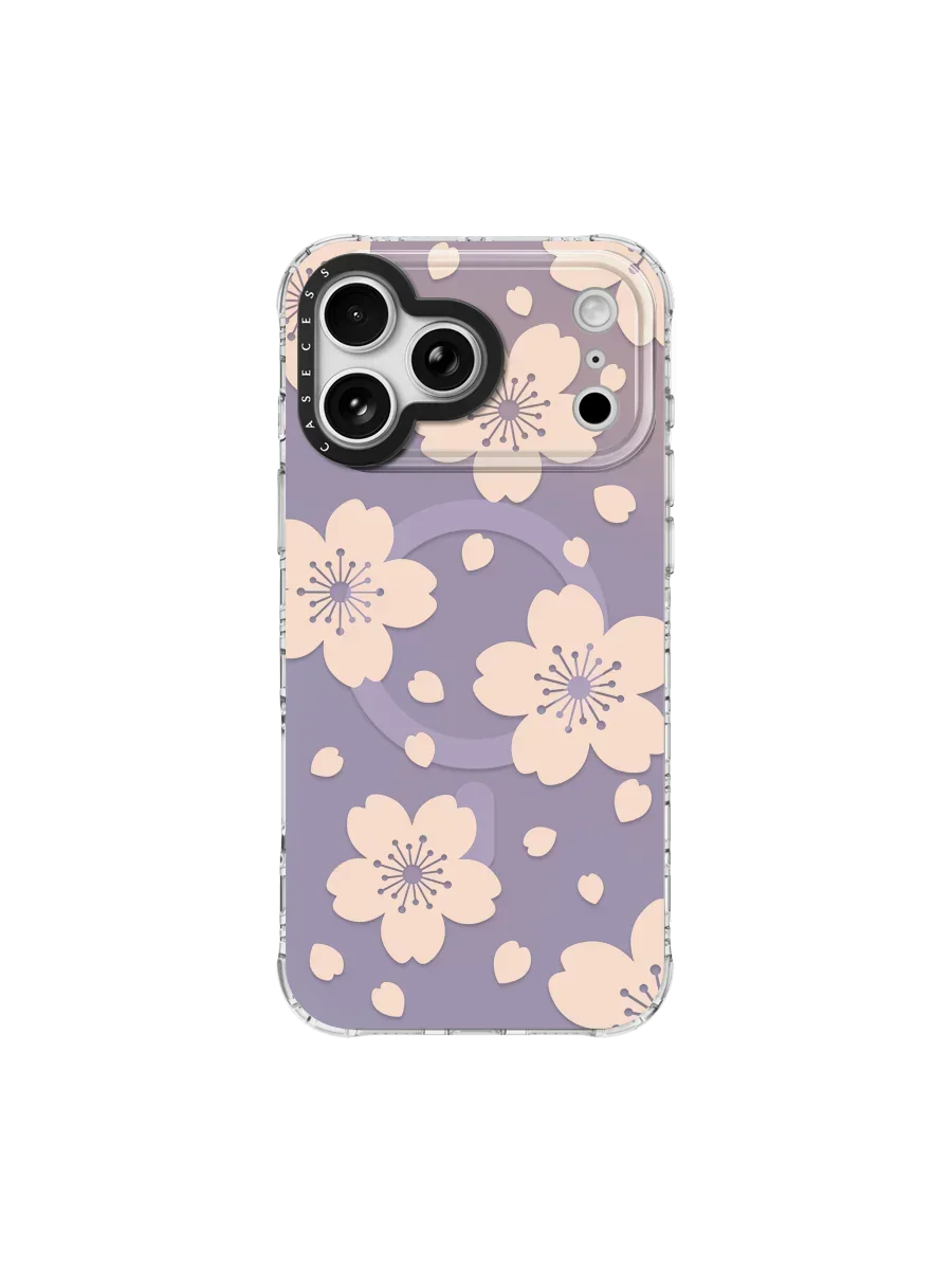 Sakura Drift – Lavender Iridescent iPhone Case – MagSafe Compatible