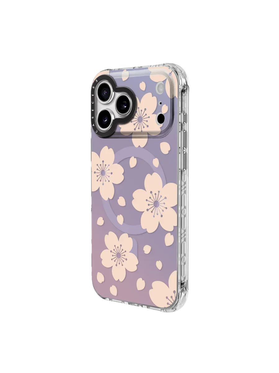 Sakura Drift – Lavender Iridescent iPhone Case – MagSafe Compatible