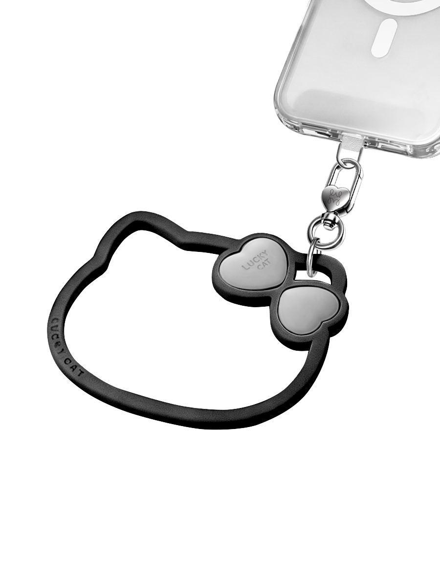 Jelly Charm Wristlet – Lucky Cat  Black