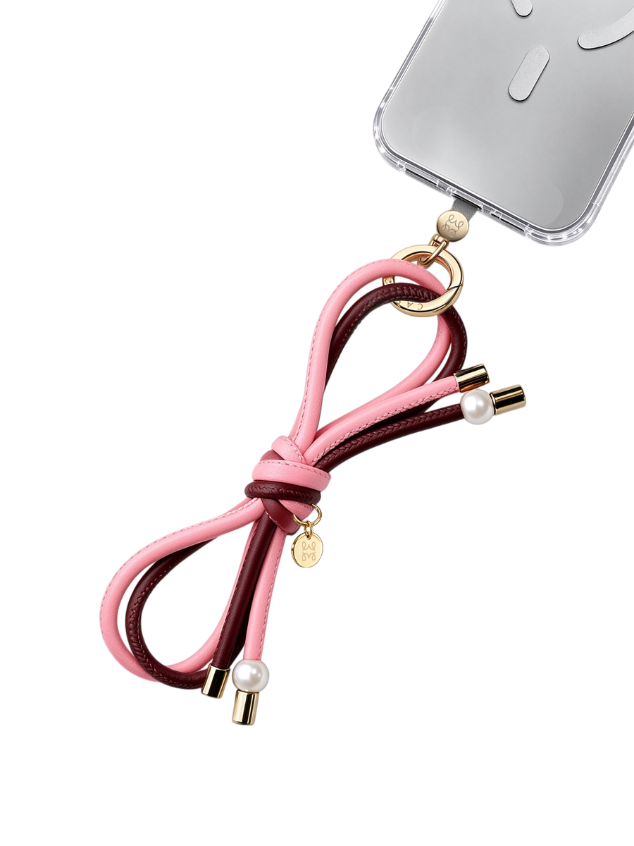 RibbonLoop Bow Charm – Burgundy & Blush