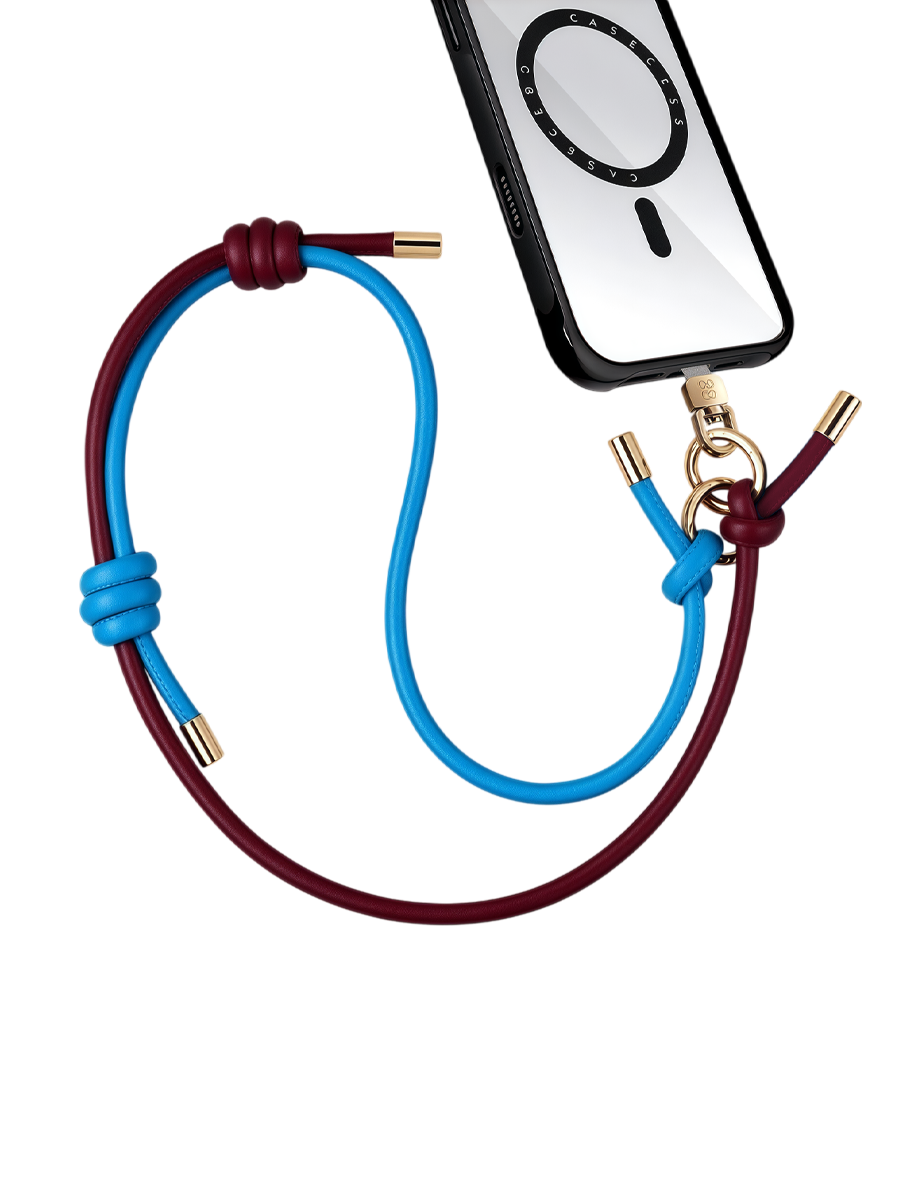 NomadStrap Cross-body Strap – Burgundy & Sky Blue