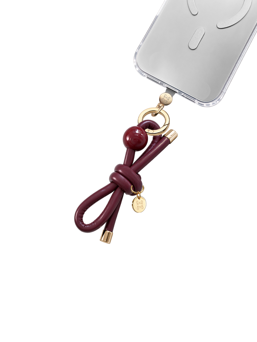 RibbonLoop Bow Charm – Burgundy
