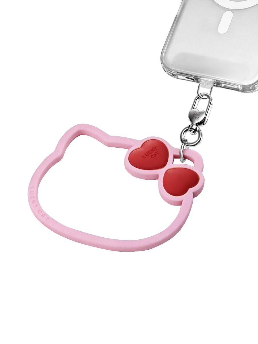 Jelly Charm Wristlet – Lucky Cat Pink