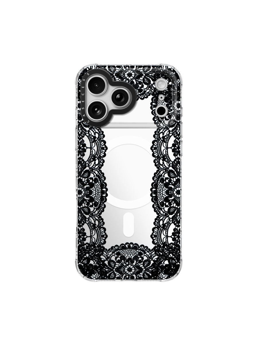 Lace Veil – Midnight Noir Iridescent Mirror Case MagSafe Compatible 