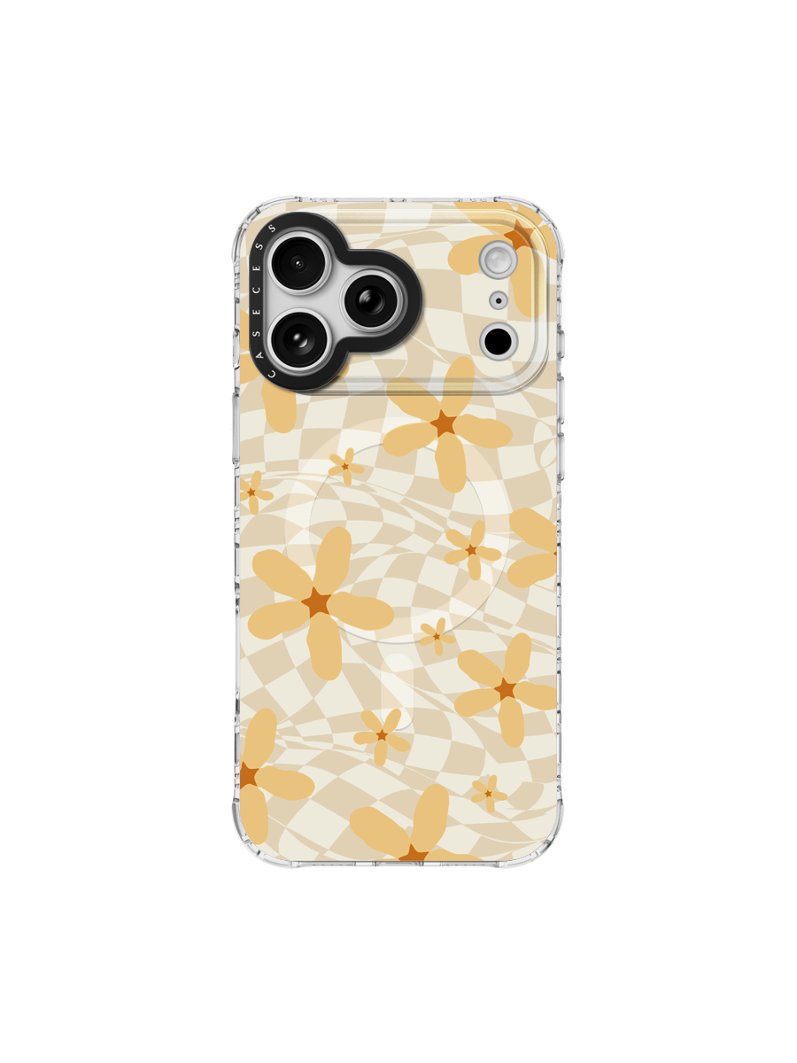 Wavy Bloom – Buttercream Iridescent Case MagSafe Compatible 