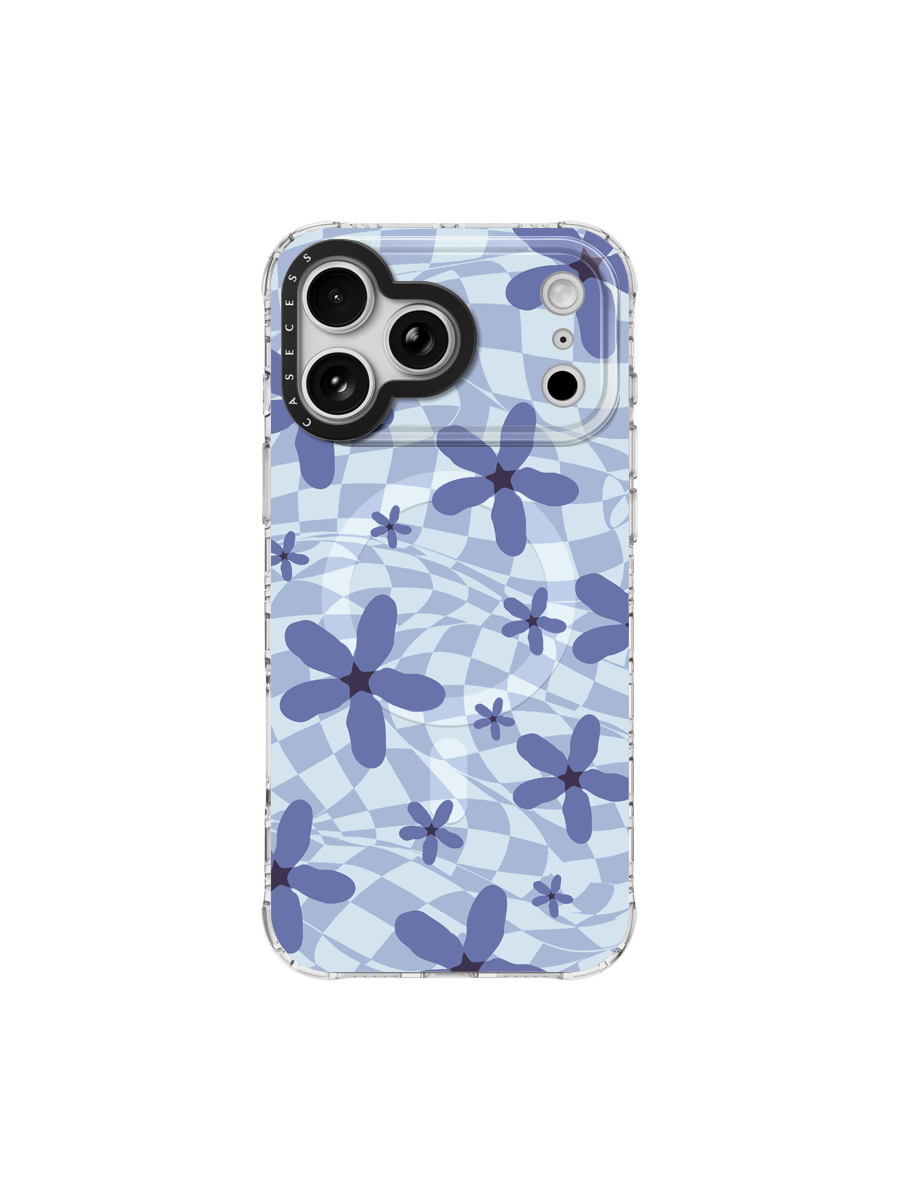 Wavy Bloom – Periwinkle Blue Iridescent Case MagSafe Compatible 