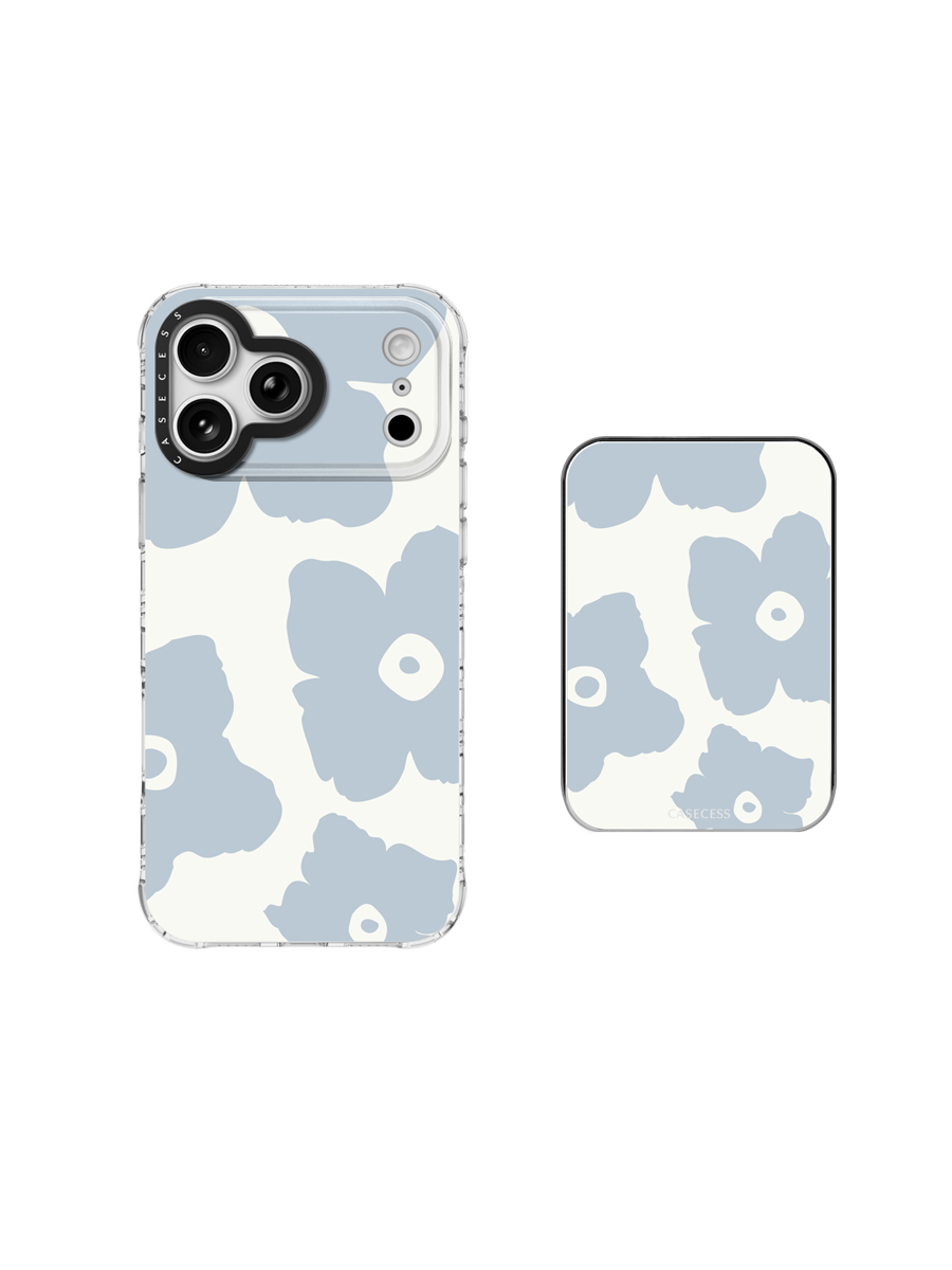 Bloomkin Glow – Soft Blue Cardholder Stand Set 2-Piece