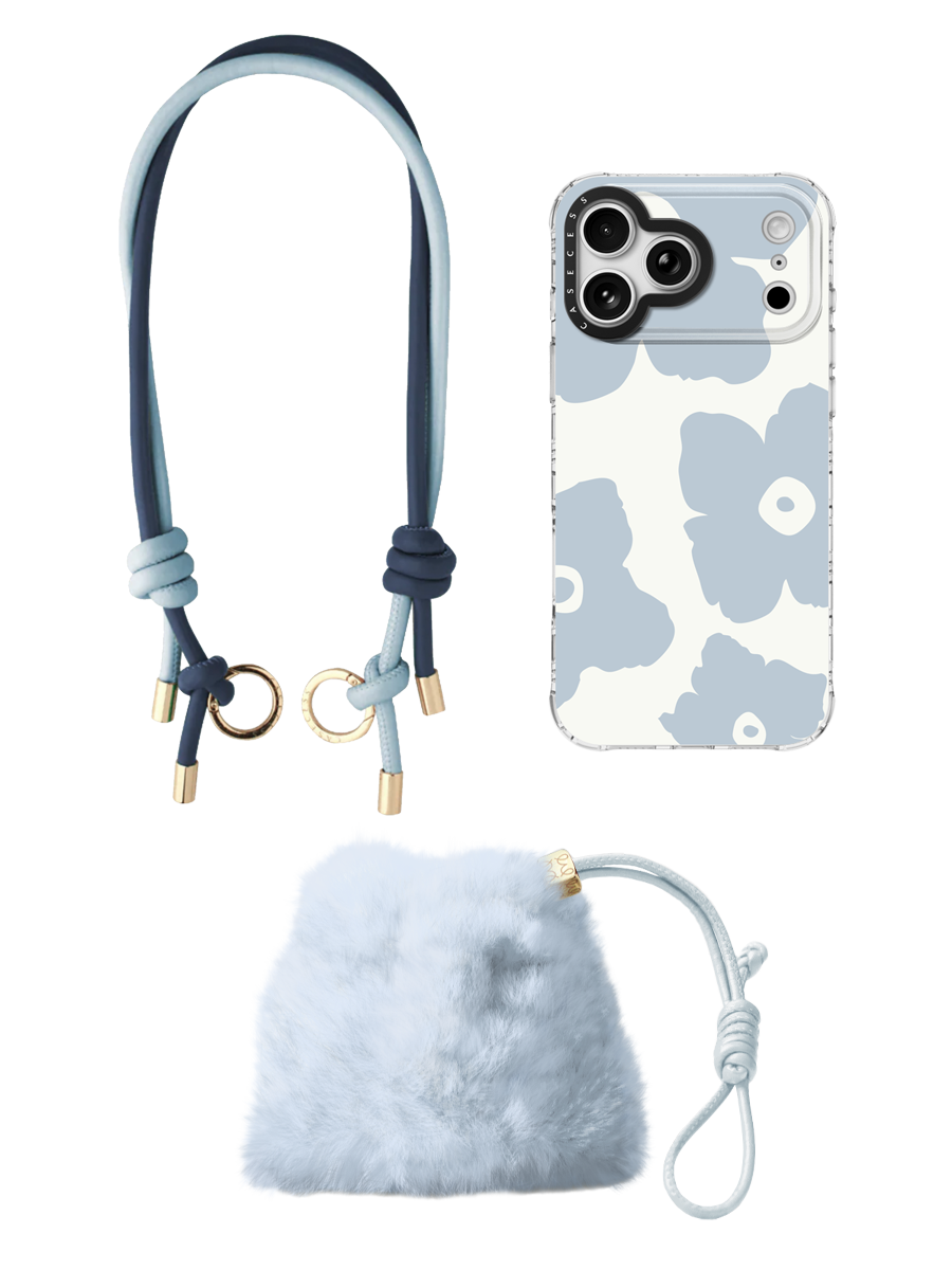 Bloomkin Glow – Soft Blue Crossbody Utility Set 3-Piece