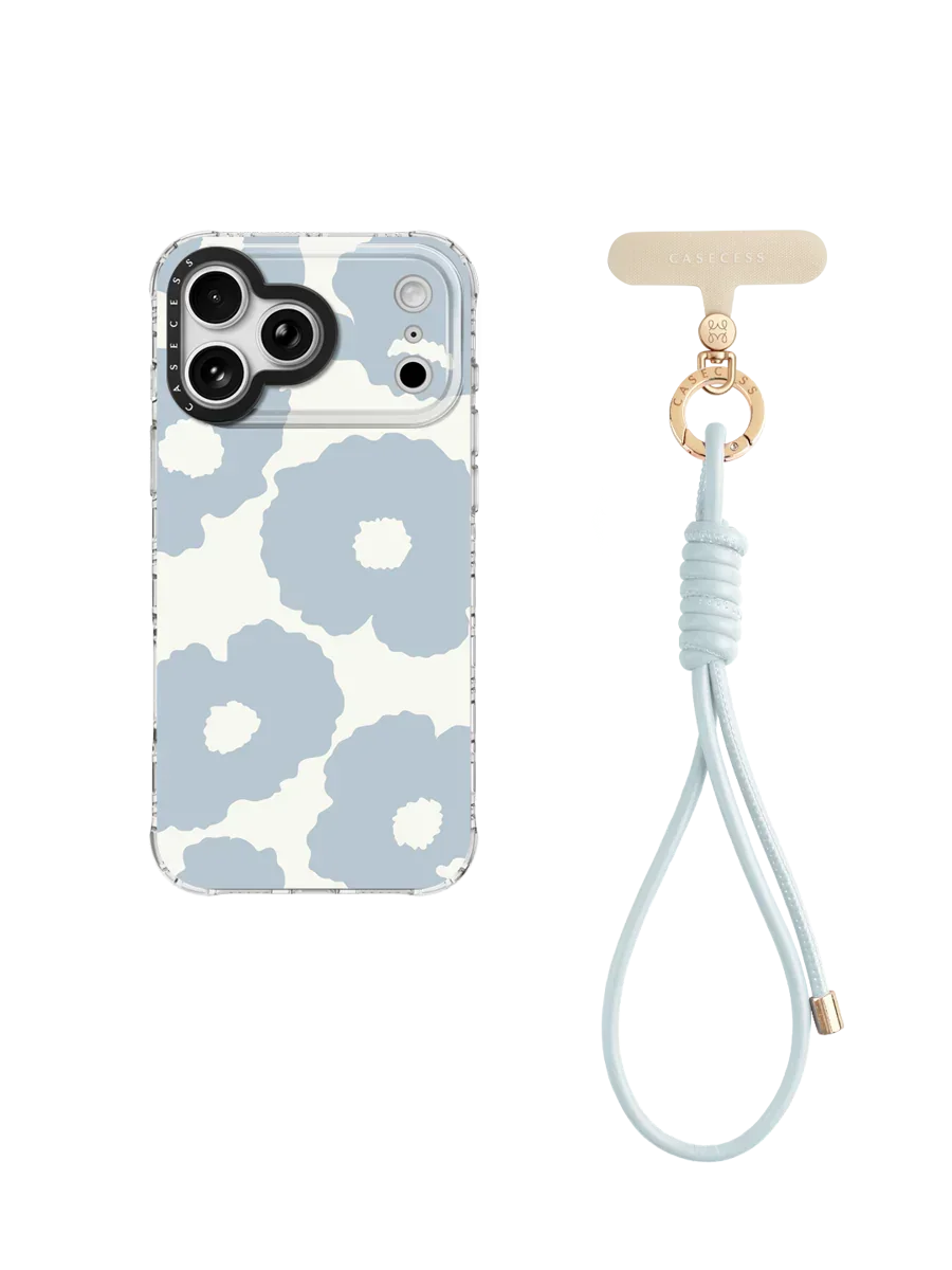Poppy Reverie –  Soft Blue Wrist Carry Set 2-Piece