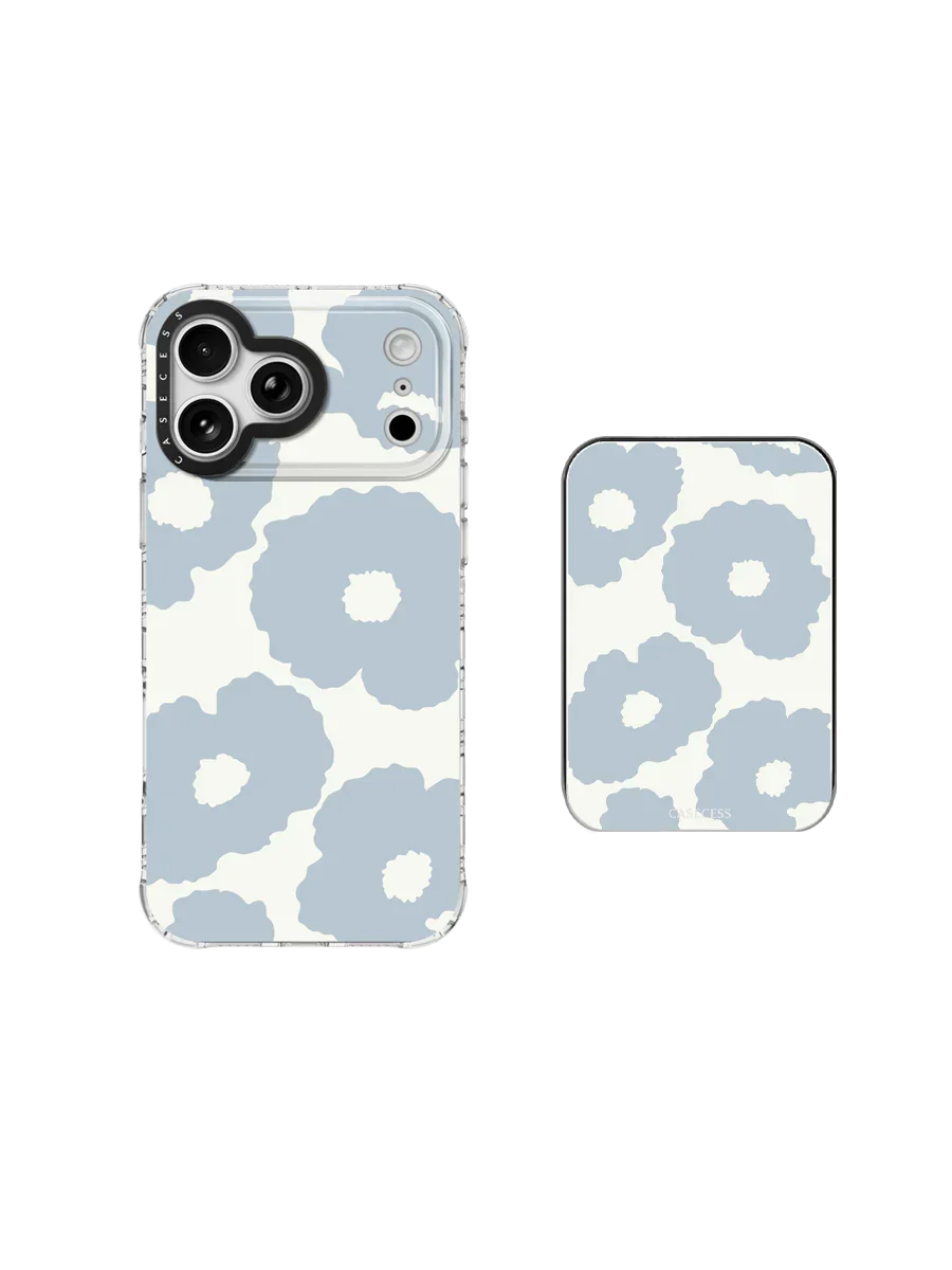 Poppy Reverie –  Soft Blue Cardholder Stand Set 2-Piece