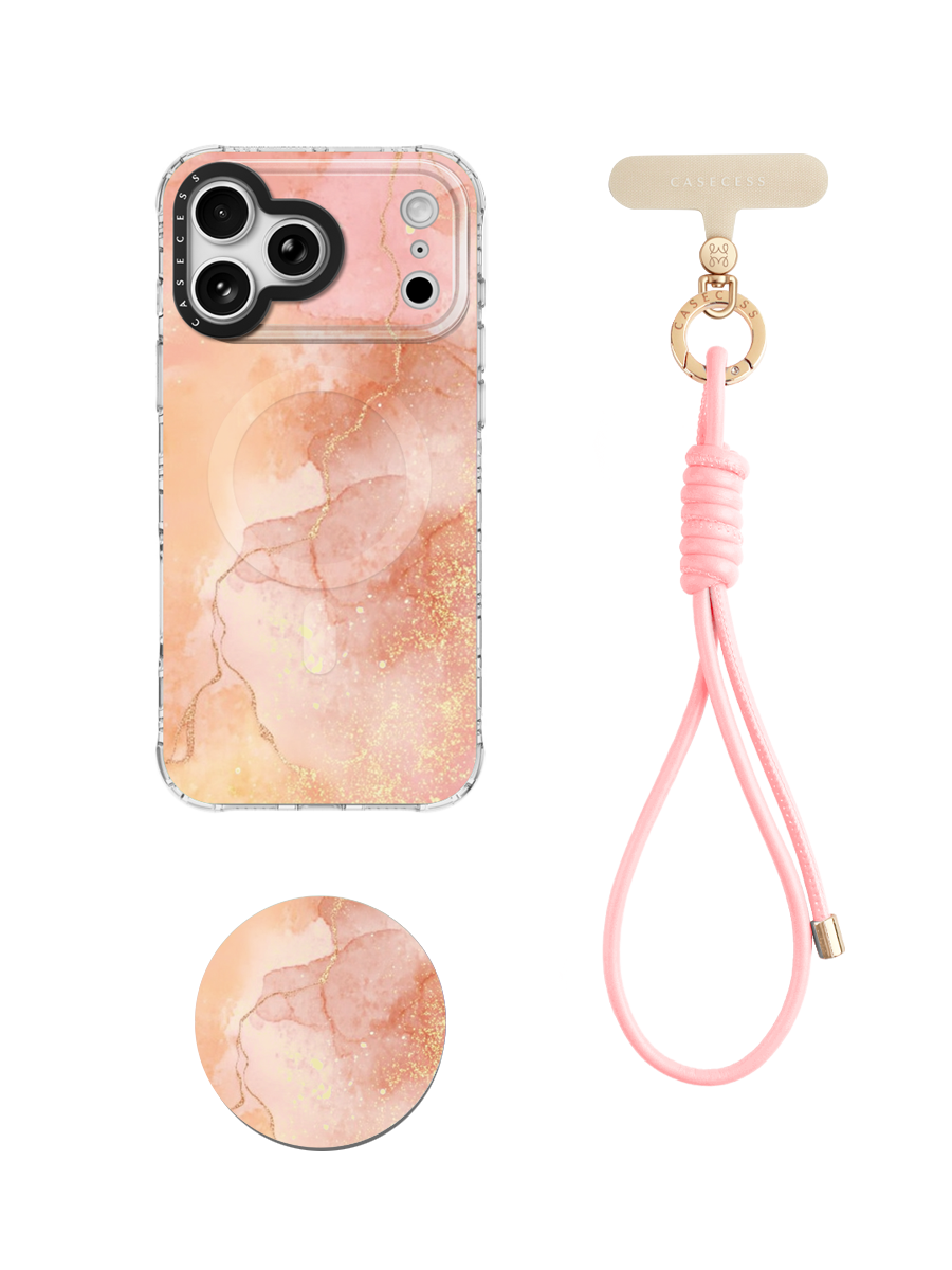 Peach Veil Wrist Carry Set 3-Piece