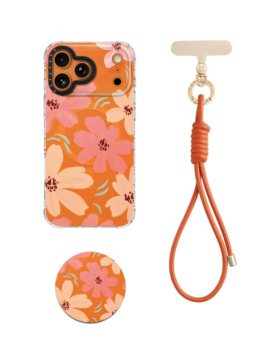 Tangerine Bloom Dance Wrist Carry Set 3-Piece