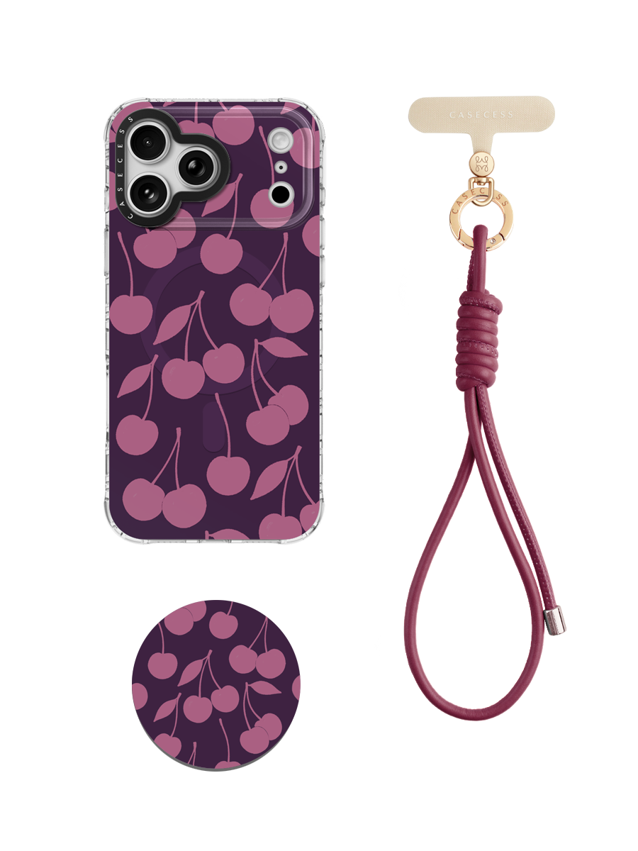 Velvet Cherries – Mauve Wrist Carry Set 3-Piece