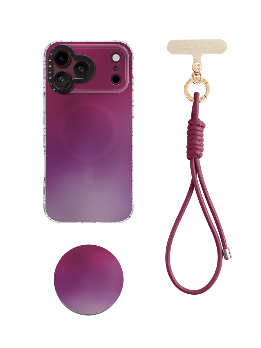 Burgundy Fade Wrist Carry Set 3-Piece