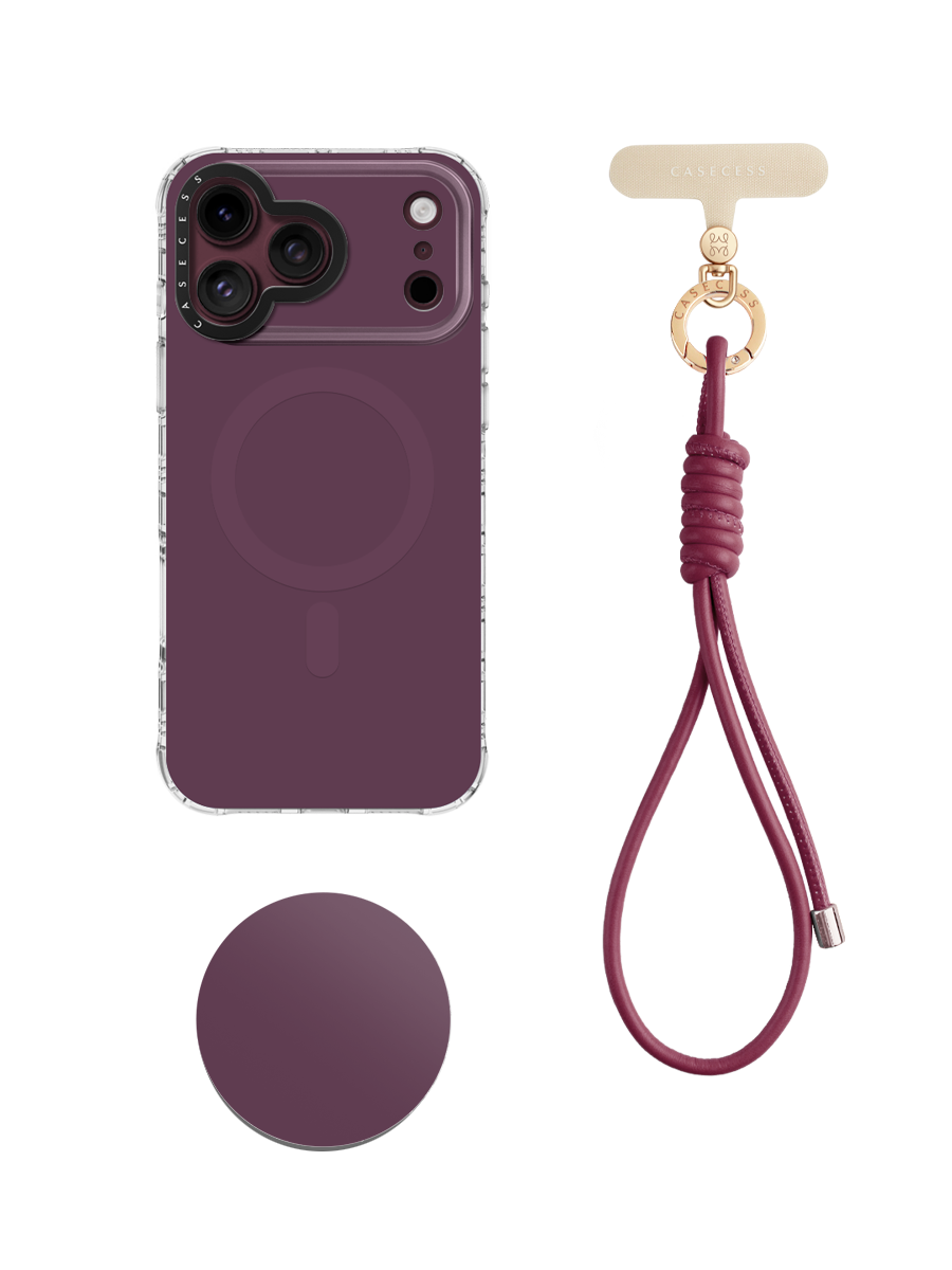 Burgundy Veil Wrist Carry Set 3-Piece